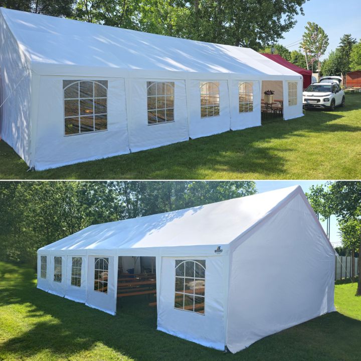 Bílé rozkládací stany na párty